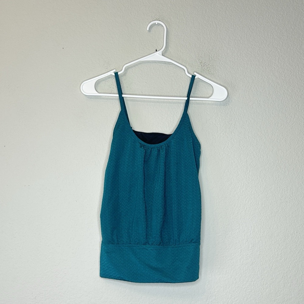 Free People FP Movement Activewear Teal Tank Top Size XS Geometric Back Cutout